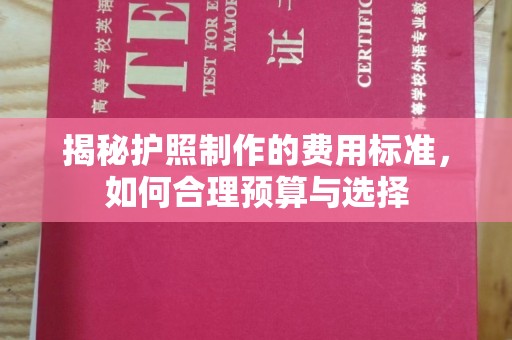 安多揭秘护照制作的费用标准，如何合理预算与选择